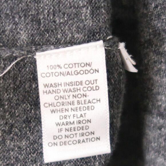 Ann Taylor LOFT Womens Embellished Sweater Size Large Gray‎ Gold Holiday Office - Picture 7 of 8